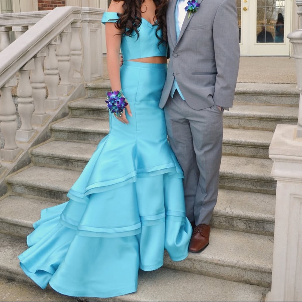 Jovani #46866 Light Blue two piece Prom Dress